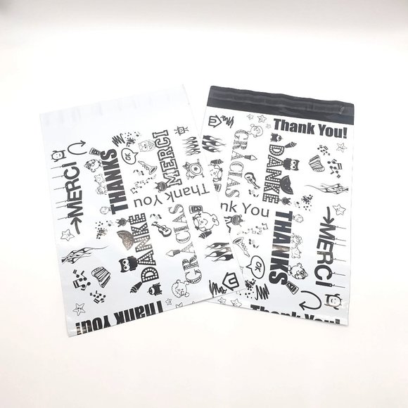 Thank You 10 x 13 Poly Mailers Printed Bags For Mailing Shipping 25 Pack - Picture 1 of 3